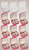 Kit 24 Mini Porta Joias Portátil Viagem material sintético Rosa Kit 24 Mini Porta Joias Portátil Viagem material sintético Rosa