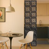 Kit 24 Painel decorativo de MDF na cor preta divisória de ambiente cozinha sala escritório painel premium