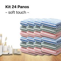 Kit 24 Pano Microfibra Atoalhado Macio Limpa Vidro Pia Kit 24 Pano Microfibra Atoalhado Macio Limpa Vidro Pia