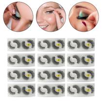 Kit 24 Pares Cílios Postiços 5D Efeito Natural Volumoso 10mm Maquiagem Makeup Profissional Olhos