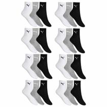 Kit 24 Pares de Meia Puma Esportiva Cano Médio Masculino - Mescla