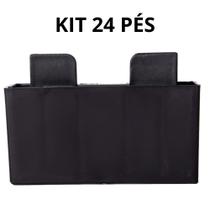 Kit 24 PÃs Retangular Preto Para MÃ³veis CÃmoda Ãrmarios
