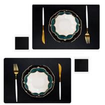 Kit 24 Peças Jogo Americano Mesa Posta Sousplat Retangular