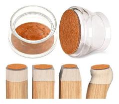 Kit 24 Peças Pezinho Transparente Para Pé De Moveis Feltro