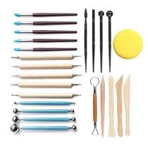 Kit 24 Peças Profissionais Escultura Argila Modelagem Corte Kit 24 Peças Profissionais Escultura Argila Modelagem Corte