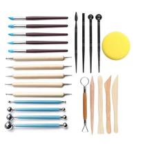 Kit 24 Peças Profissionais Escultura Argila Modelagem Corte Kit 24 Peças Profissionais Escultura Argila Modelagem Corte