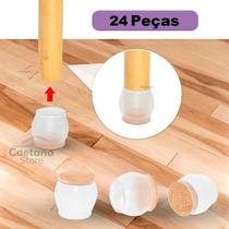 Kit 24 Peças Protetor Pé De Cadeira Anti Risco Ruidos Feltro 2-3,2cm