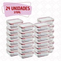 Kit 24 Pote Vidro Hermético Canelado 370ml Marmita Fitness Kit 24 Pote Vidro Hermético Canelado 370ml Marmita Fitness