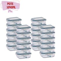 kit 24 Potes de vidro Hermético 1040ml Divisoria Mantimentos kit 24 Potes de vidro Hermético 1040ml Divisoria Mantimentos
