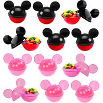 Kit 24 Potes p/ Doces Lembrancinhas Festa Infantil Pequeno Mickey Minnie Orelhas - Plasútil