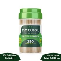 Kit 24 Potes Palito De Dente Paliteiro C/250 - Total 6.000