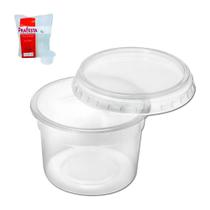 Kit 24 Potes redondo Descartáveis 250ml c Tampa Transparente