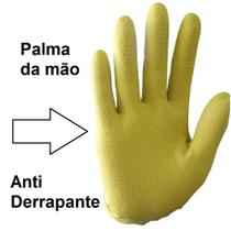 Kit 24 pr Luva Latex Amarela Medix Silverix MBRPró Limpeza Uso Doméstico Banheiro Lavar Multiuso Epi