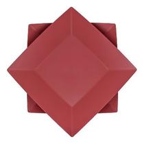 Kit 24 Prato Quadrado Japonês Sobremesa Restaurante Vermelho