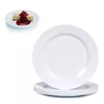 Kit 24 Pratos Raso de Sobremesa Melamina Branco 15cm Atacado Kit 24 Pratos Raso de Sobremesa Melamina Branco 15cm Atacado