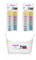 Kit 24 Pregador de Roupas Emborrachado Flores + 1 Cesto porta pregador