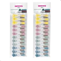 Kit 24 Pregador de Roupas Plástico Resistente Emborrachado Oba Flores Sanremo