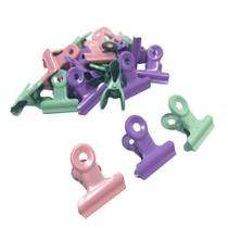 Kit 24 Prendedores de Papel Zincado Coloridos Cores Vivas