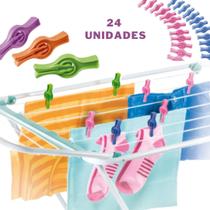 Kit 24 Prendedores de Plástico Pregador de Roupa Inovador Sem Mola Não Enferruja