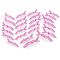 Kit 24 Presilhas Prendedor Cabelo Jacaré Crocodilo Rosa Cabeleireiro Cabelos Penteados