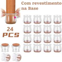 Kit 24 Protetor Feltro Para Pé De Cadeira Redondo 3,3 até 4,5cm Anti-Risco Proteja seu piso - Caetano Store
