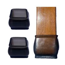 Kit 24 Protetor Pezin Quadrado Feltro Pé Cadeira Mesa Moveis