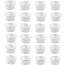 Kit 24 Ramekins Canelado Brancos 30ml Melamina para Molhos Maionese Katchup Lancheria Bar
