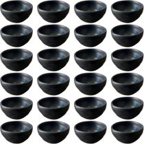 Kit 24 Ramequins 50ml Orgânico Preto Cerâmica Molheira Porto Brasil Sushi Bar