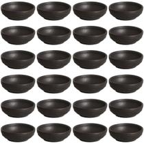 Kit 24 Ramequins 70ml Cerâmica Orgânico Preto Matte Restaura