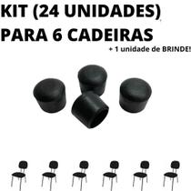 Kit 24 Sapata Ponteira Borracha Ponteira 6 Cadeiras 1,6cm 5/8 Polegada