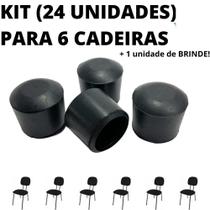 Kit 24 Sapata Ponteira Borracha Resistente 6 Cadeiras 1.1/4 Pol 3,2cm