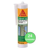 Kit 24 Sikacryl 203 Selante Branco Trinca Fissura Sika 280ml