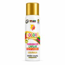 Kit 24 Spray Colorido para Cabelo Kolore Fashion Dourado Lavável 125ml 55g