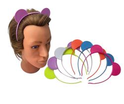 Kit 24 Tiaras Arco c/ Orelhinhas Colorido 11cm Fantasia