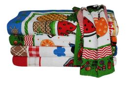 Kit 24 Toalha Felpuda Pano De Prato Estampado 40x60cm