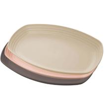 Kit 24 Travessas Bandejas Bambu Plástico Sortidas 29x18x3cm