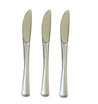 Kit 24 un Facas Refeição Luxo Plástico Prata 19,5cm Festa Kit 24 un Facas Refeição Luxo Plástico Prata 19,5cm Festa