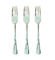 Kit 24 un Garfos Refeição Luxo Plástico Prata 18cm Festa Kit 24 un Garfos Refeição Luxo Plástico Prata 18cm Festa
