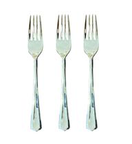 Kit 24 un Garfos Refeição Luxo Plástico Prata 18cm Festa Kit 24 un Garfos Refeição Luxo Plástico Prata 18cm Festa