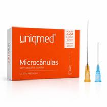 Kit 24 Un Microcânulas 25G 0,50X40mm Agulha Auxiliar Uniqmed TAMANHO:25G 0,50X40mm