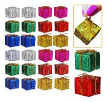 Kit 24 Un Mini Caixa Presente Pendente Enfeite Natal 3 Cm Decoração Arvore Natalina Kit 24 Un Mini Caixa Presente Pendente Enfeite Natal 3 Cm Decoração Arvore Natalina