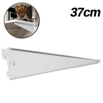 Kit 24 Un Suporte Trilho Duplo Branco Starfer 37cm Kit 24 Un Suporte Trilho Duplo Branco Starfer 37cm