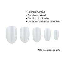 Kit 24 Unhas Postiças E Naturais Modelo Almond Marco Boni