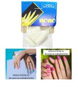 Kit 24 Unhas Postiças Realista Bobo Branca Quadrada Premium
