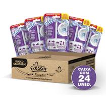 Kit 24 Unidades Pastilha Bloco 30g Detergente Sanitário Odorizante Novo Frescor Privada Vaso Com Suporte Odor:Lavanda