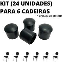 Kit 24 Unidades Sapata Ponteira 6 Cadeiras 2,5cm 1 Polegada