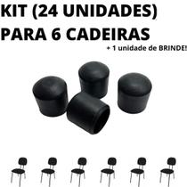 Kit 24 Unidades Sapata Ponteira Protetor 6 Cadeiras 2,2cm 7/8 Pol