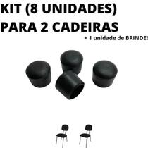 Kit 24 Unidades Sapata Ponteira Protetor Borracha 2 Cadeiras 1,6cm 5/8 Pol