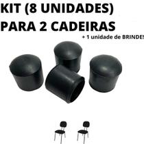 Kit 24 Unidades Sapata Ponteira Protetor Borracha 2 Cadeiras 2,5cm 1 Polegada