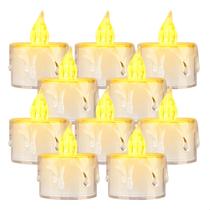 Kit 24 Vela Chama Led Decorativa Eletrônica Pilha Cristal 5cm